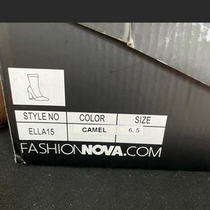 Taupe or Nude Colored Booties Clear Heel